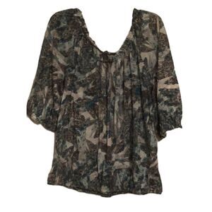 Ana Peasant Style Elbow Sleeve Top 1X